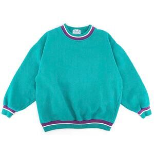 aqua crewneck sweatshirt 90s 1990s vintage